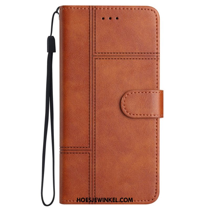 Leren Hoesje Voor Xiaomi 14t Lijnen