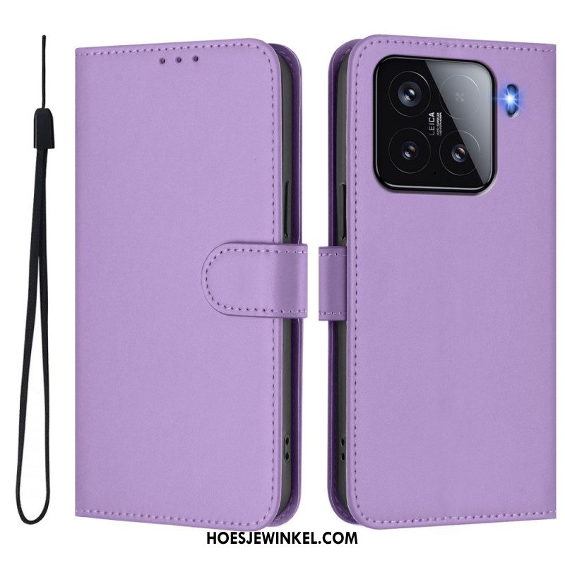 Leren Hoesje Voor Xiaomi 15 Geïntegreerde Standaard Met Verstelbare Kijkhoeken