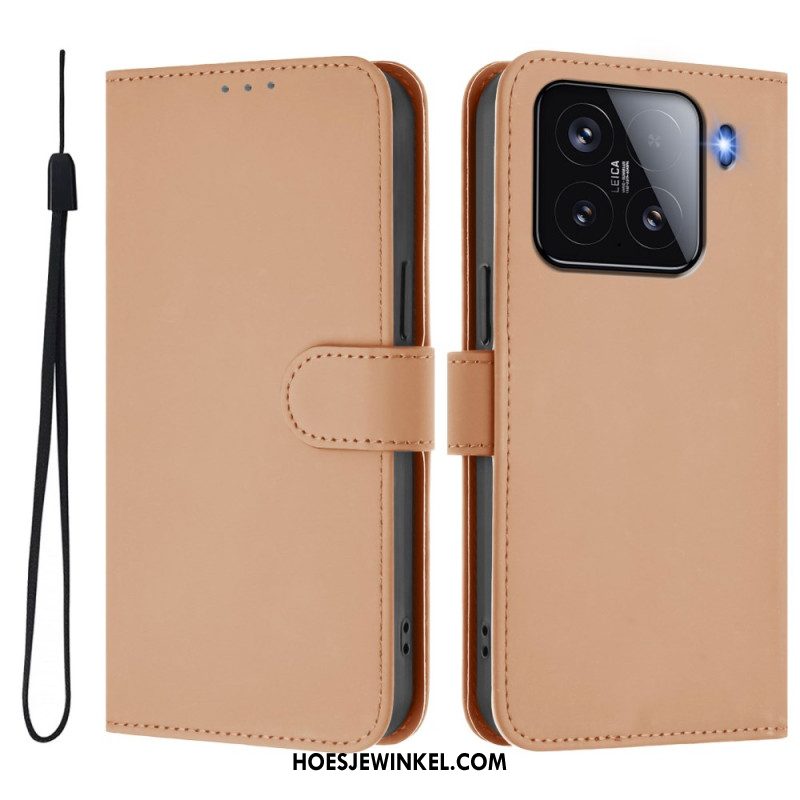 Leren Hoesje Voor Xiaomi 15 Geïntegreerde Standaard Met Verstelbare Kijkhoeken