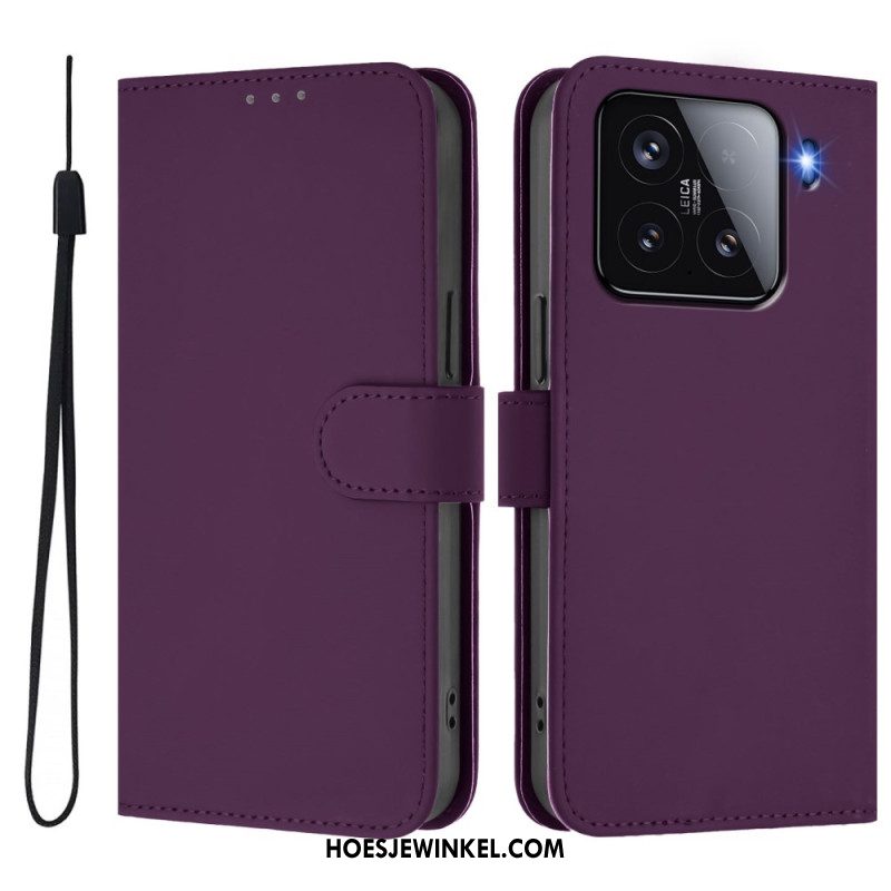 Leren Hoesje Voor Xiaomi 15 Geïntegreerde Standaard Met Verstelbare Kijkhoeken