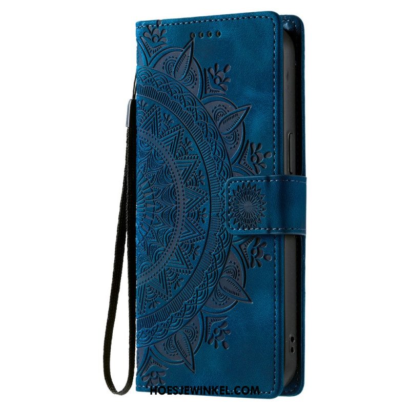 Leren Hoesje Voor Xiaomi 15 Mandala Suède-effect