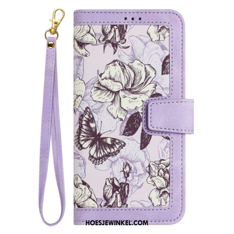 Leren Hoesje Voor Xiaomi 15 Portemonnee Met Bloemenprint
