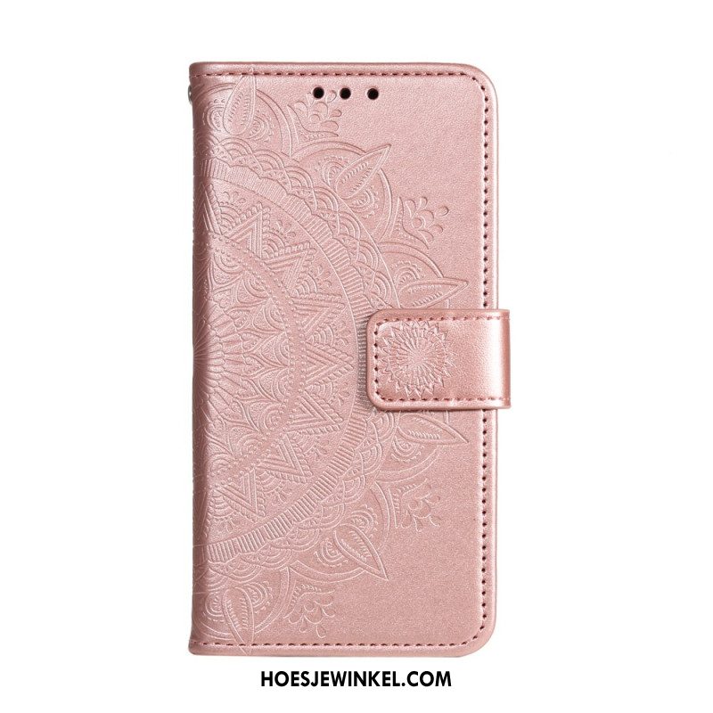 Leren Hoesje Voor Xiaomi 15 Pro Sleutelkoord Met Zonmandala