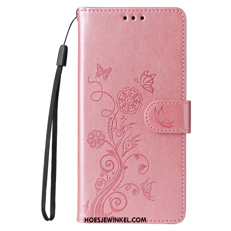 Leren Hoesje Voor Xiaomi 15 Pro Vlinders En Bloemen