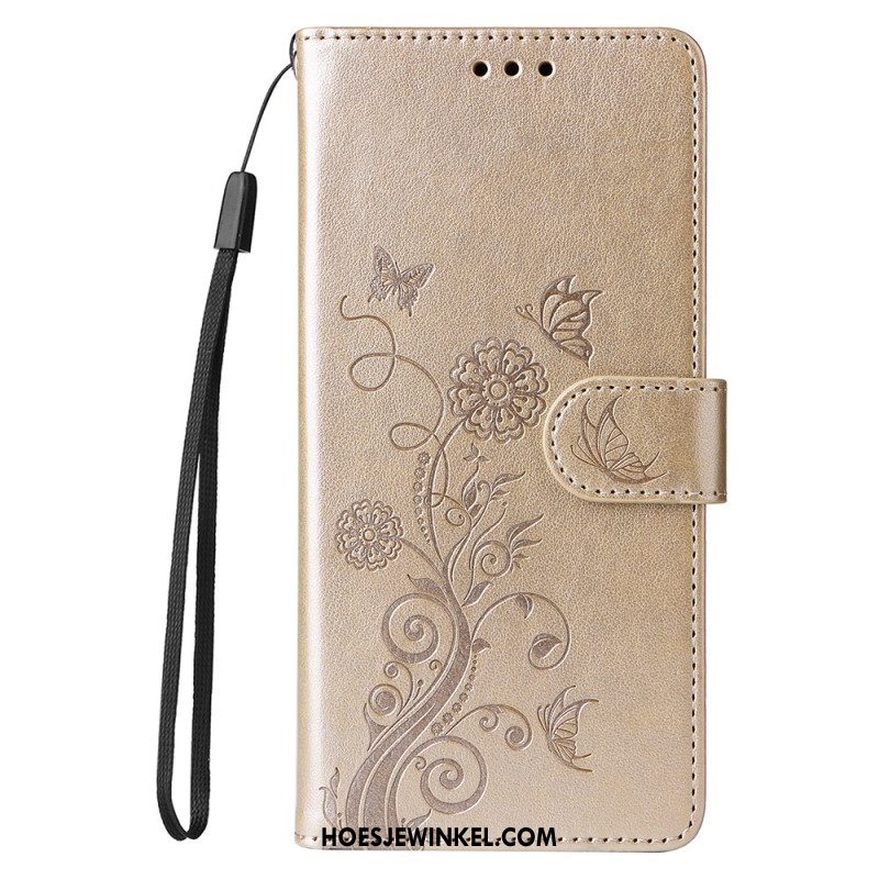 Leren Hoesje Voor Xiaomi 15 Pro Vlinders En Bloemen