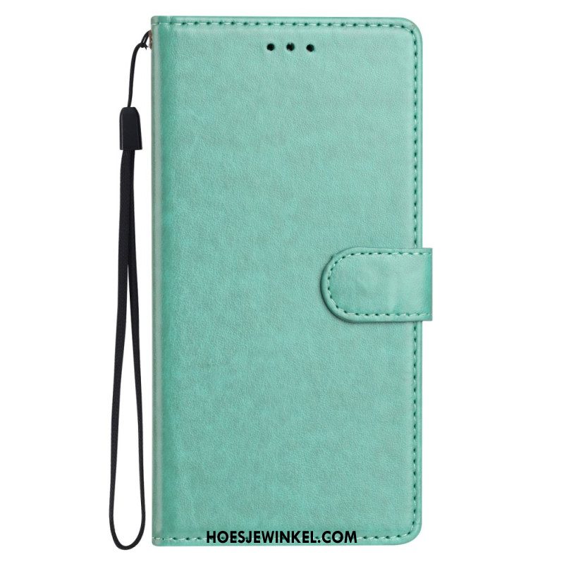 Leren Hoesje Voor Xiaomi 15t Effen Met Band