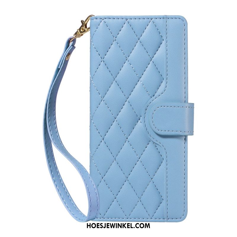 Leren Hoesje Voor Xiaomi 15t Gewatteerd Met Bandje En Schouderband