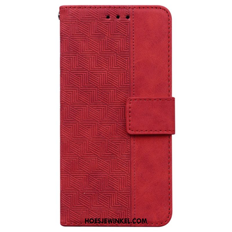 Leren Hoesje Voor Xiaomi 15t Geweven Patroon