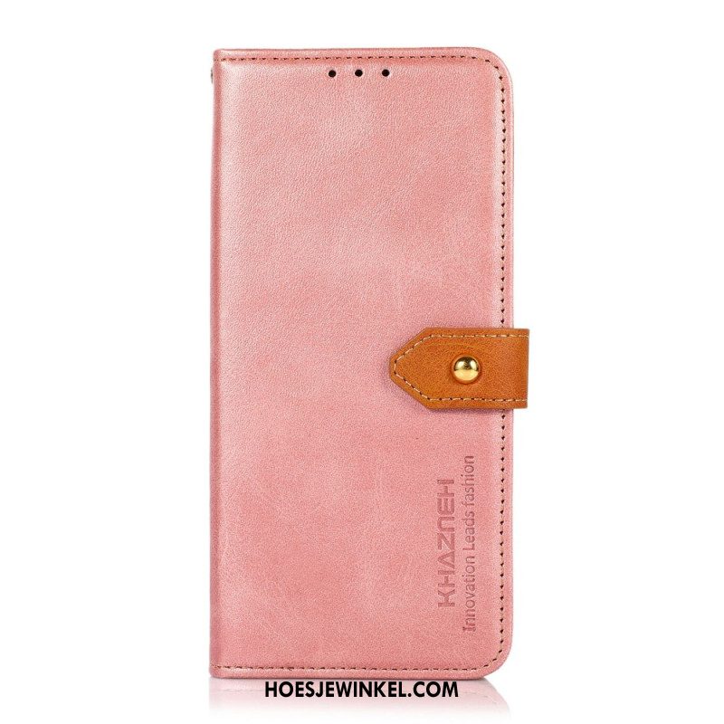 Leren Hoesje Voor Xiaomi 15t Gouden Sluiting Khazneh