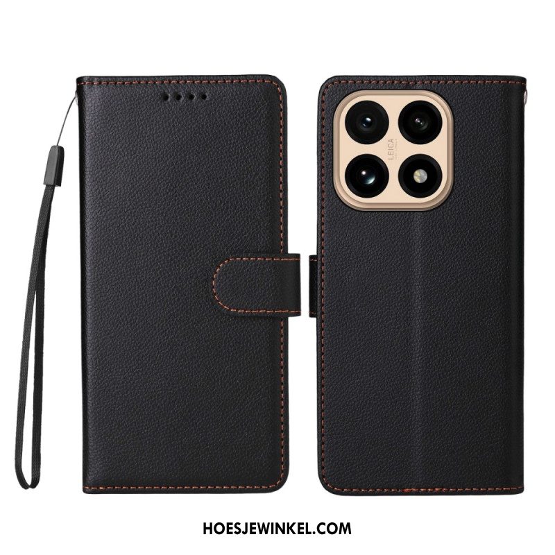 Leren Hoesje Voor Xiaomi 15t Kunstleer Met Textuur