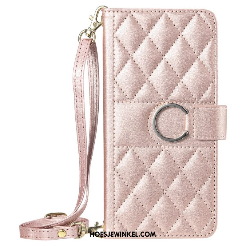 Leren Hoesje Voor Xiaomi 15t Pro Gewatteerd Met Bandjes