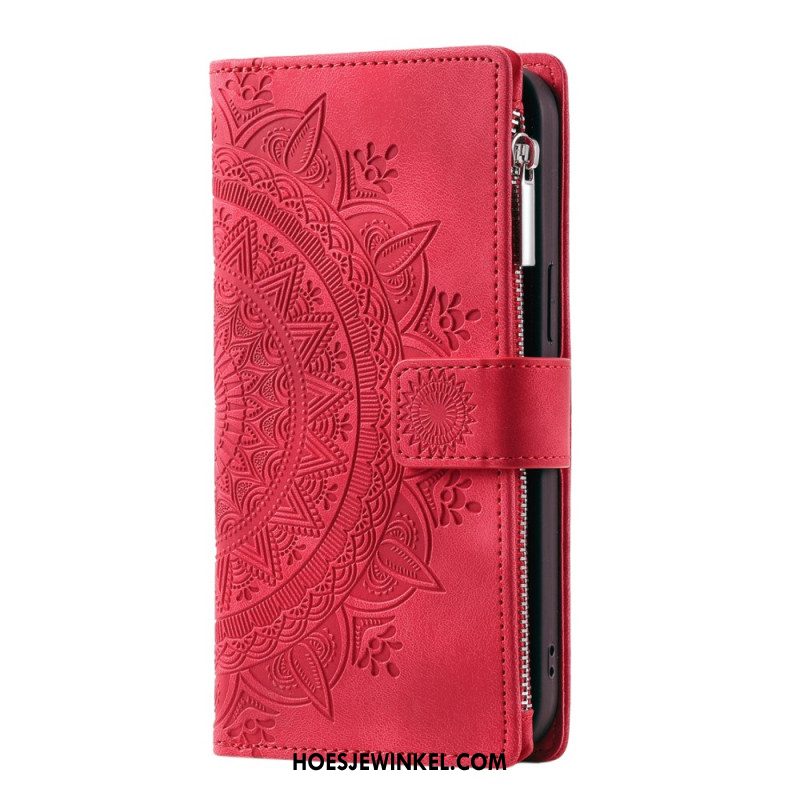 Leren Hoesje Voor Xiaomi 15t Pro Portemonnee Met Mandala-suèdelook