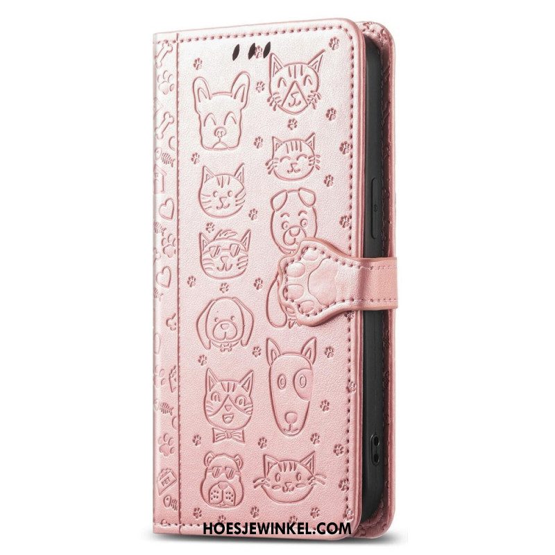 Leren Hoesje Voor Xiaomi 17 Pro Max Geanimeerde Dieren