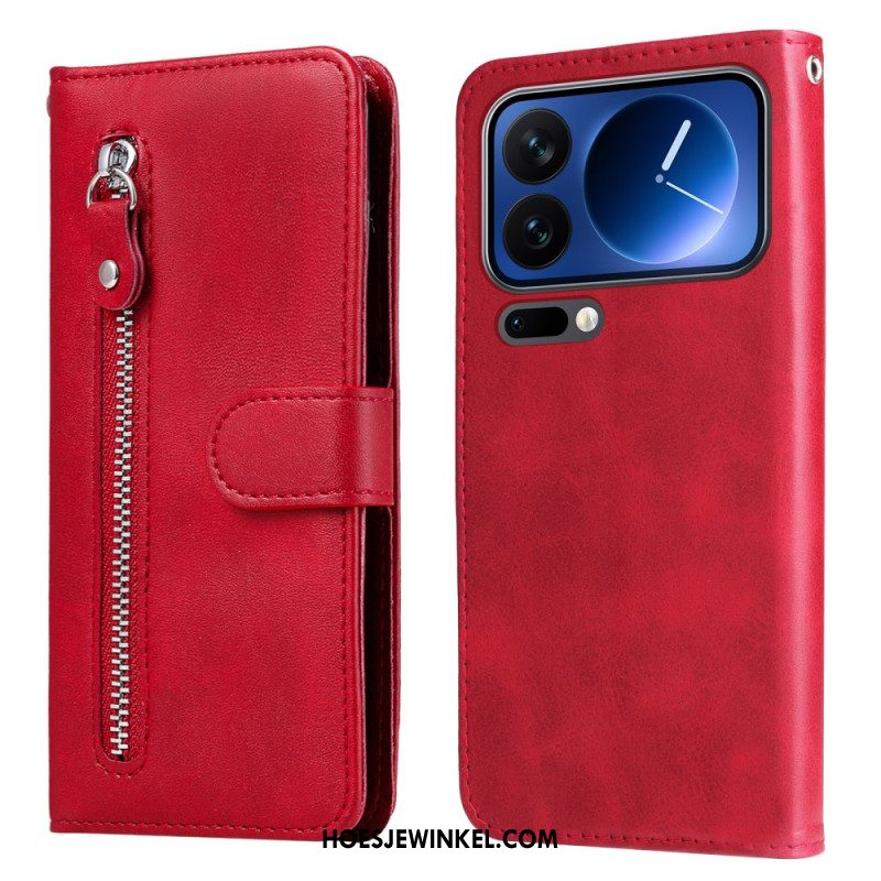 Leren Hoesje Voor Xiaomi 17 Pro Vak Met Ritssluiting