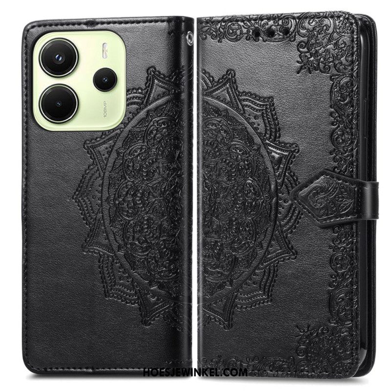 Leren Hoesje Voor Xiaomi Redmi Note 14 4g Barok Mandala