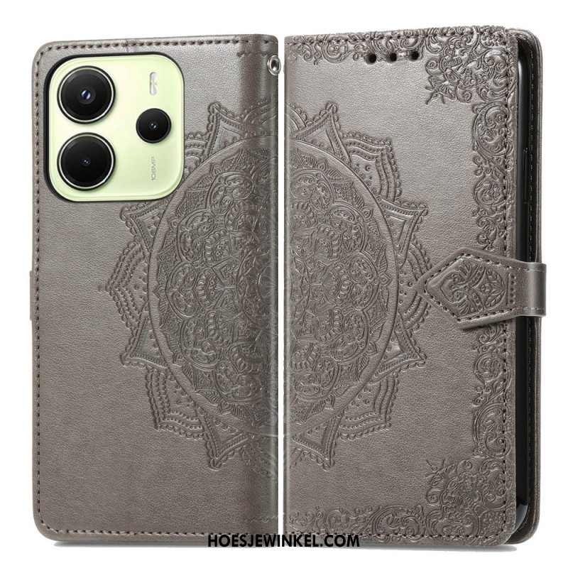 Leren Hoesje Voor Xiaomi Redmi Note 14 4g Barok Mandala