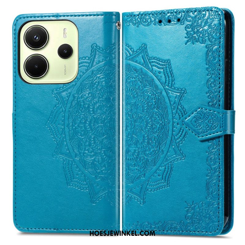 Leren Hoesje Voor Xiaomi Redmi Note 14 4g Barok Mandala