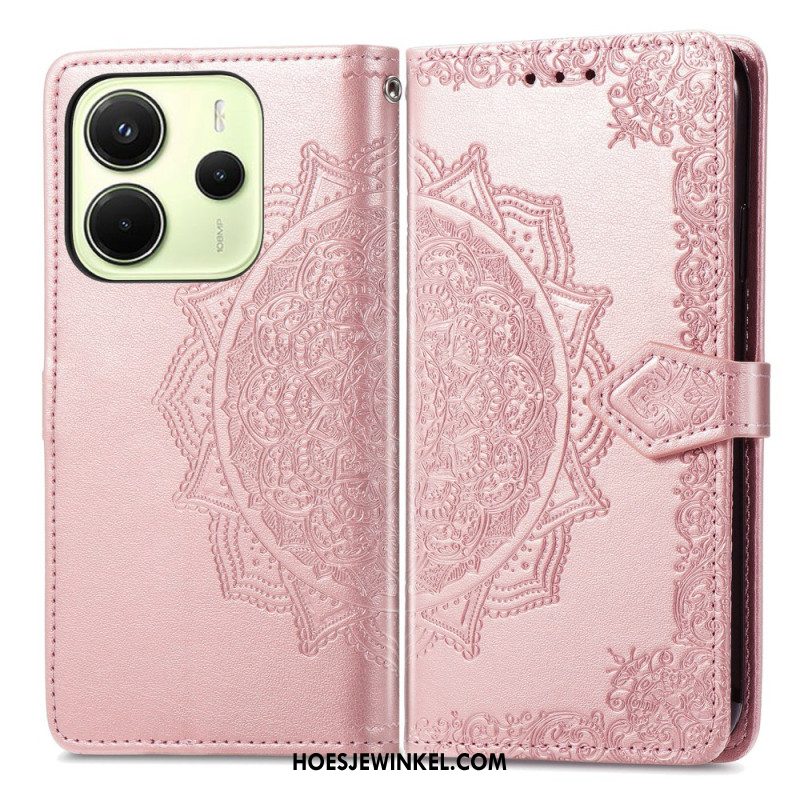 Leren Hoesje Voor Xiaomi Redmi Note 14 4g Barok Mandala