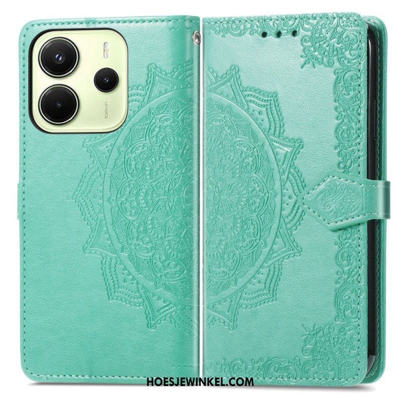 Leren Hoesje Voor Xiaomi Redmi Note 14 4g Barok Mandala