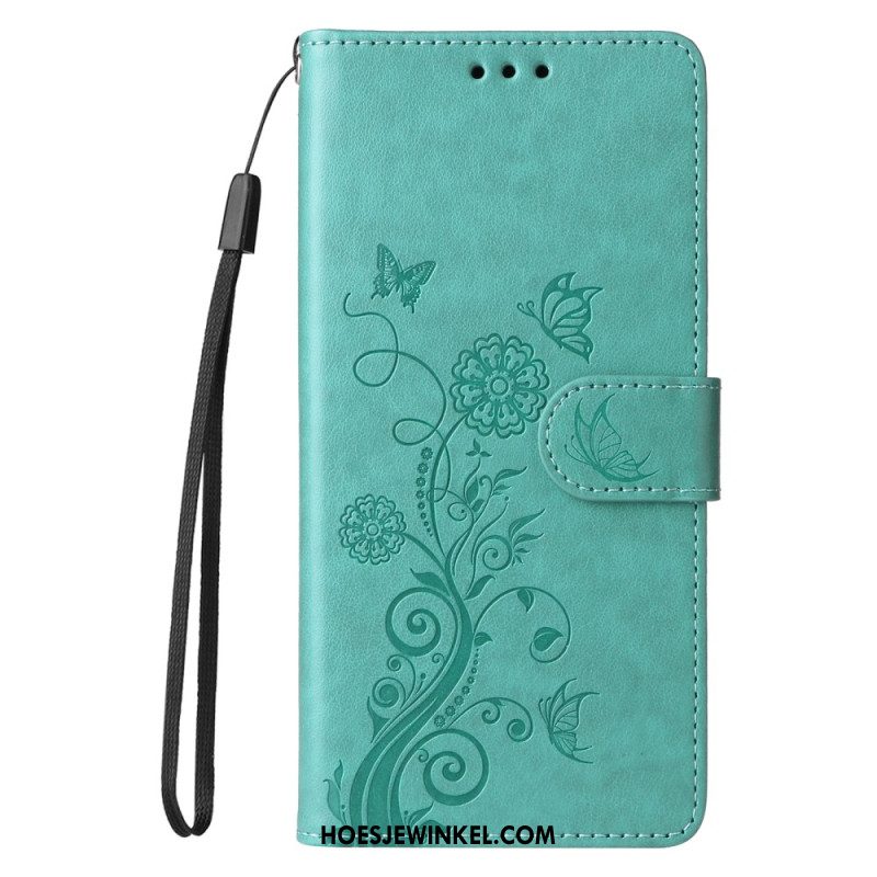 Leren Hoesje Voor Xiaomi Redmi Note 14 4g Bloemen
