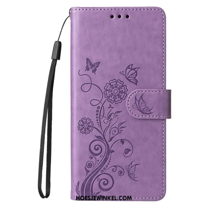 Leren Hoesje Voor Xiaomi Redmi Note 14 4g Bloemen