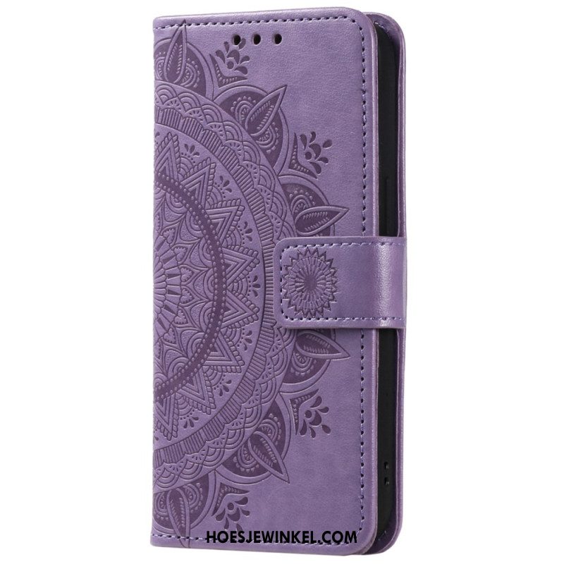 Leren Hoesje Voor Xiaomi Redmi Note 14 4g Mandala Met Zon