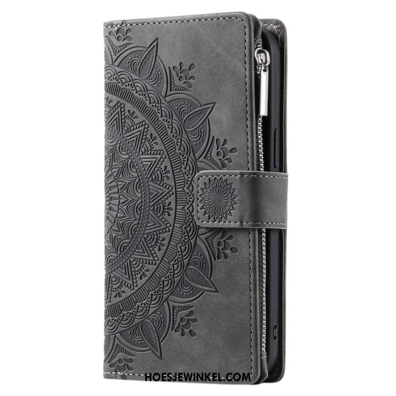 Leren Hoesje Voor Xiaomi Redmi Note 14 4g Mandala Suède-effect Portemonnee