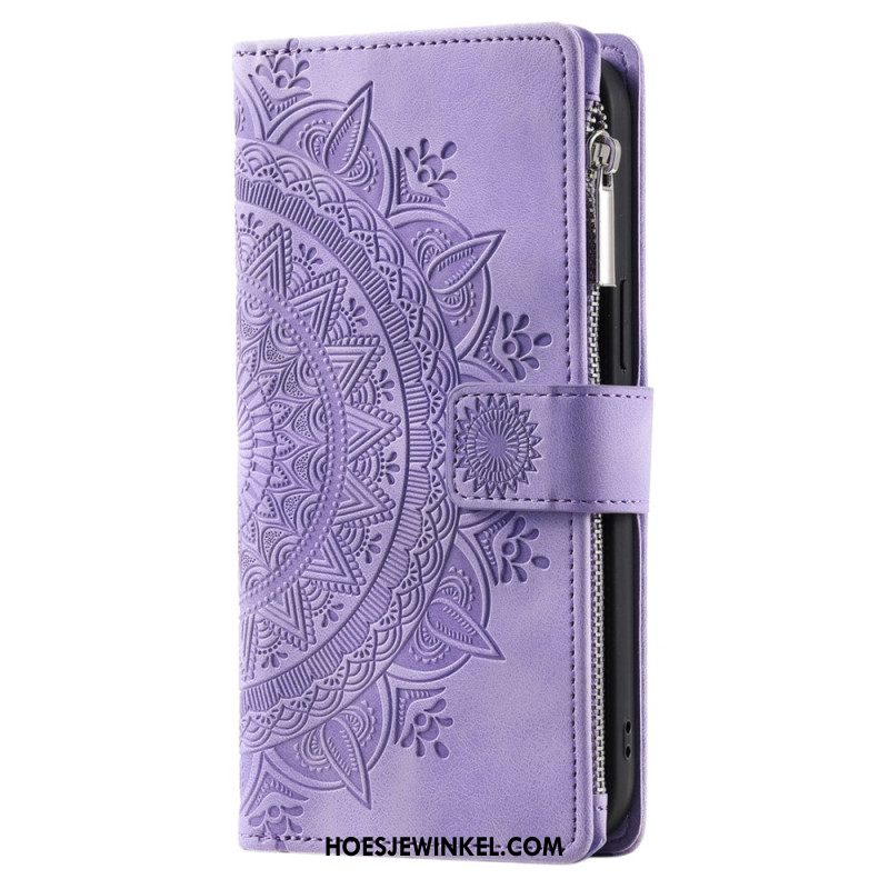 Leren Hoesje Voor Xiaomi Redmi Note 14 4g Mandala Suède-effect Portemonnee
