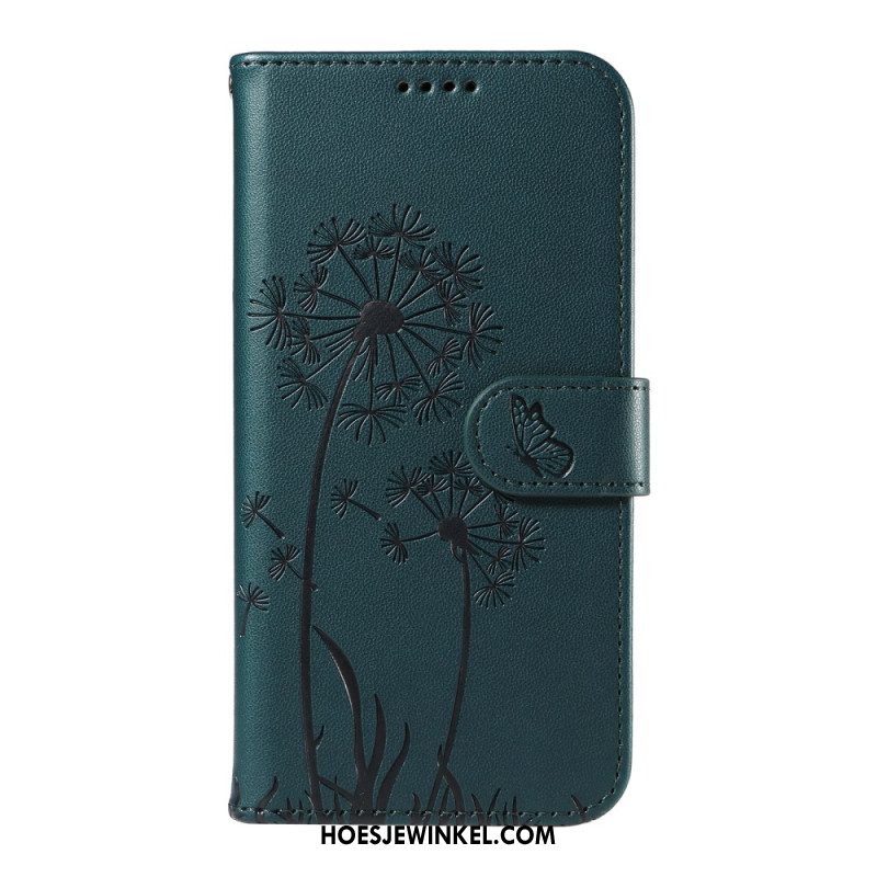 Leren Hoesje Voor Xiaomi Redmi Note 14 4g Paardenbloemen