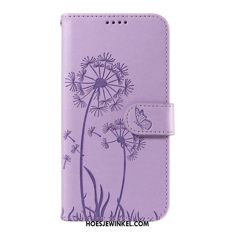 Leren Hoesje Voor Xiaomi Redmi Note 14 4g Paardenbloemen