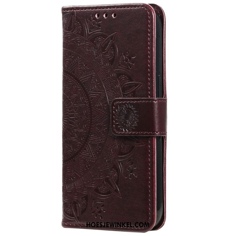 Leren Hoesje Voor Xiaomi Redmi Note 14 5g Mandala Zon