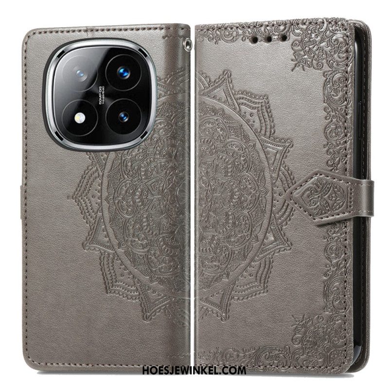 Leren Hoesje Voor Xiaomi Redmi Note 14 Pro 4g Barokke Mandala