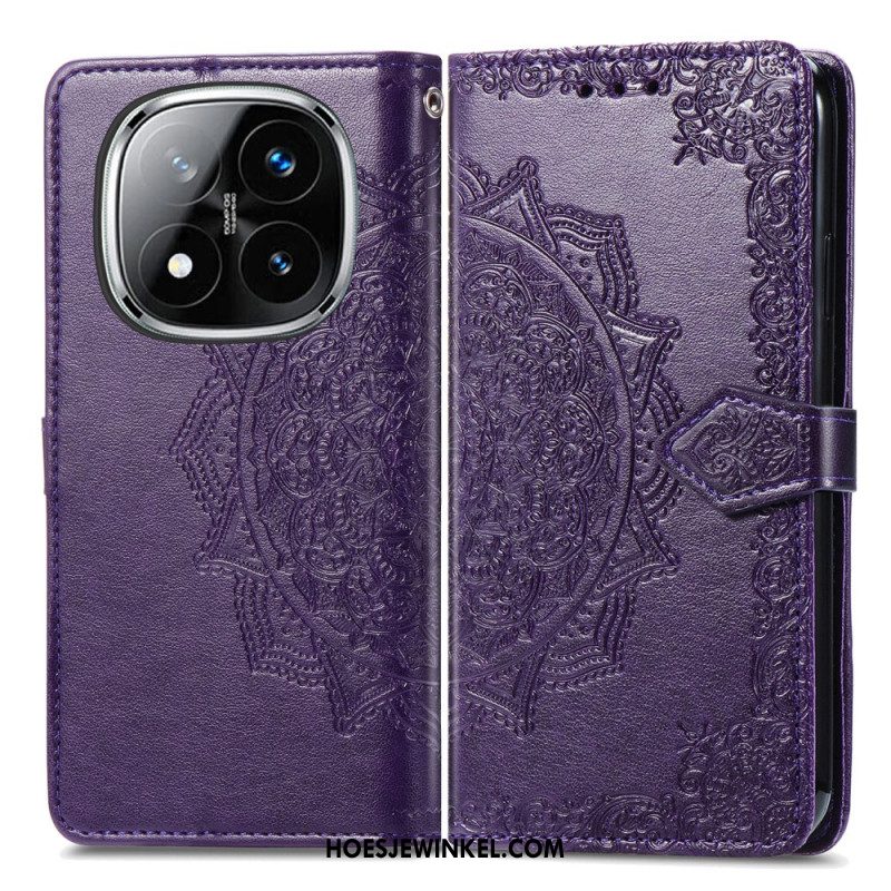 Leren Hoesje Voor Xiaomi Redmi Note 14 Pro 4g Barokke Mandala