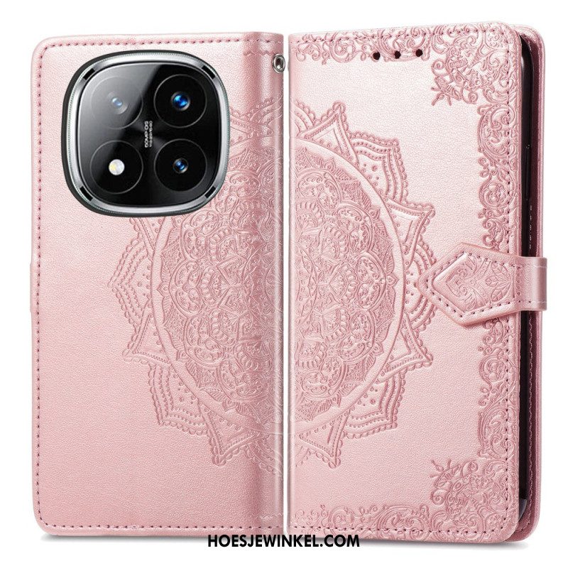 Leren Hoesje Voor Xiaomi Redmi Note 14 Pro 4g Barokke Mandala