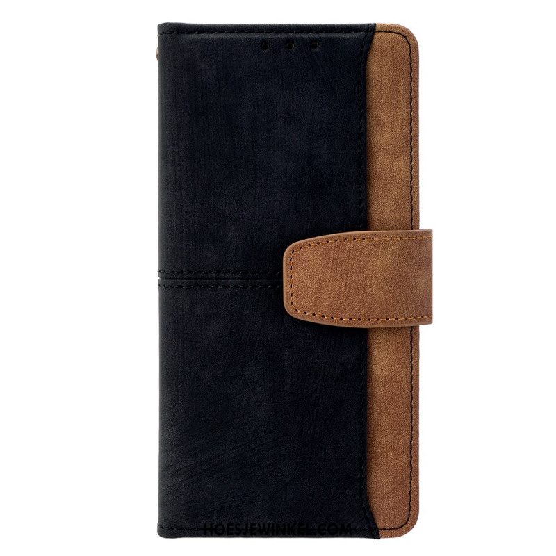 Leren Hoesje Voor Xiaomi Redmi Note 14 Pro 4g Rfid-blokkerende Portemonnee Met Tweekleurig Suède-effect