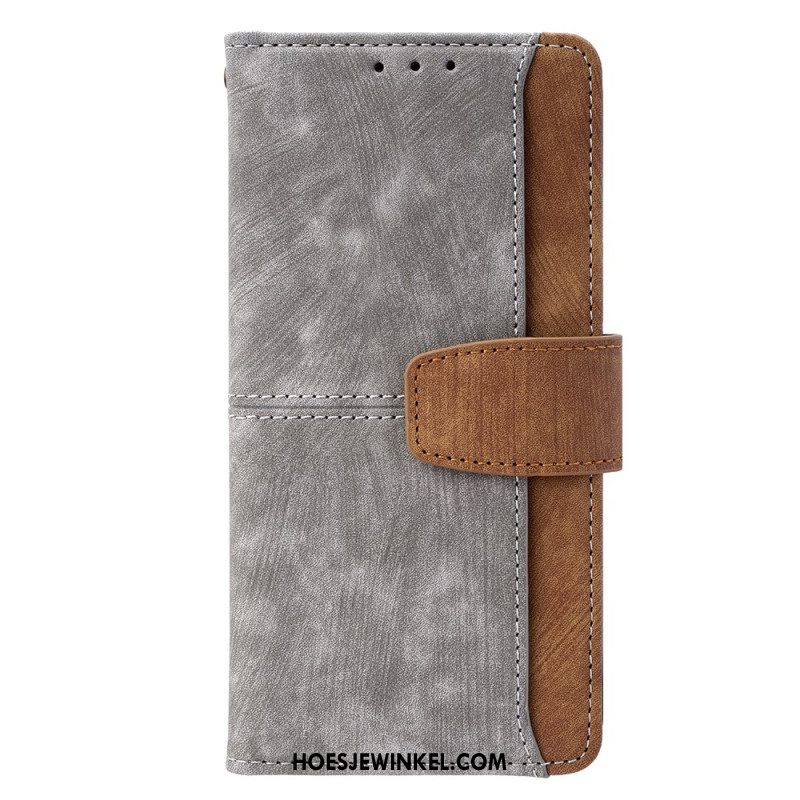 Leren Hoesje Voor Xiaomi Redmi Note 14 Pro 4g Rfid-blokkerende Portemonnee Met Tweekleurig Suède-effect