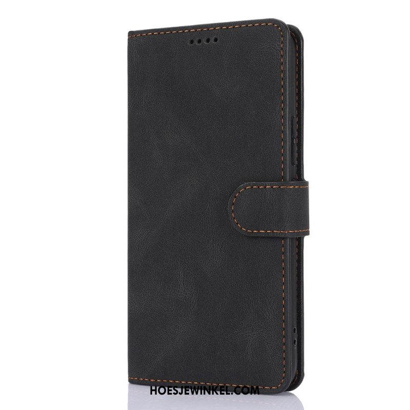 Leren Hoesje Voor Xiaomi Redmi Note 14 Pro 4g Suède-effect Met Bandje