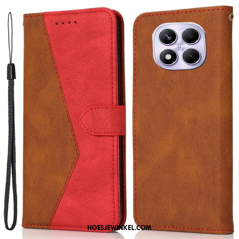 Leren Hoesje Voor Xiaomi Redmi Note 14 Pro 4g Tweekleurig