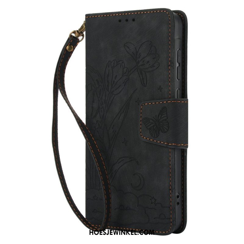 Leren Hoesje Voor Xiaomi Redmi Note 15 5g Bloemen En Vlinders