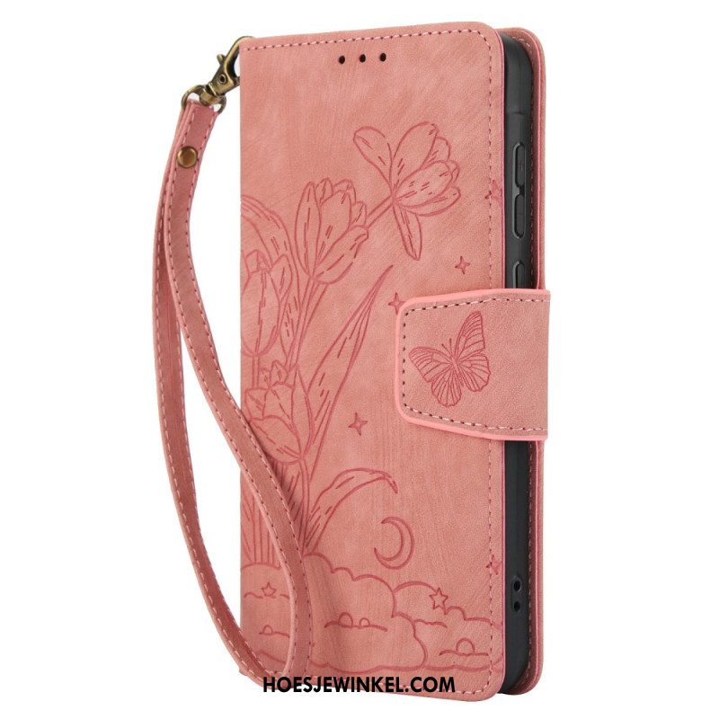 Leren Hoesje Voor Xiaomi Redmi Note 15 5g Bloemen En Vlinders