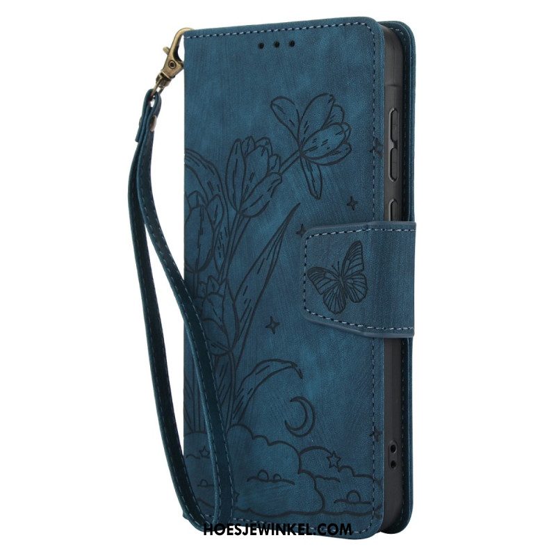 Leren Hoesje Voor Xiaomi Redmi Note 15 5g Bloemen En Vlinders