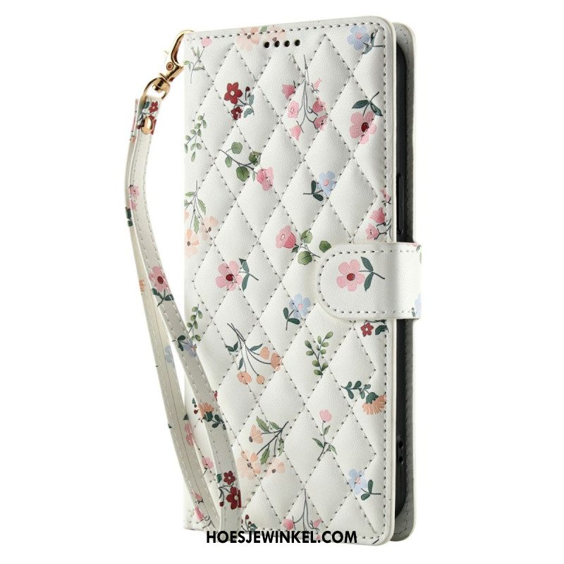 Leren Hoesje Voor Xiaomi Redmi Note 15 5g Bloemenbandje