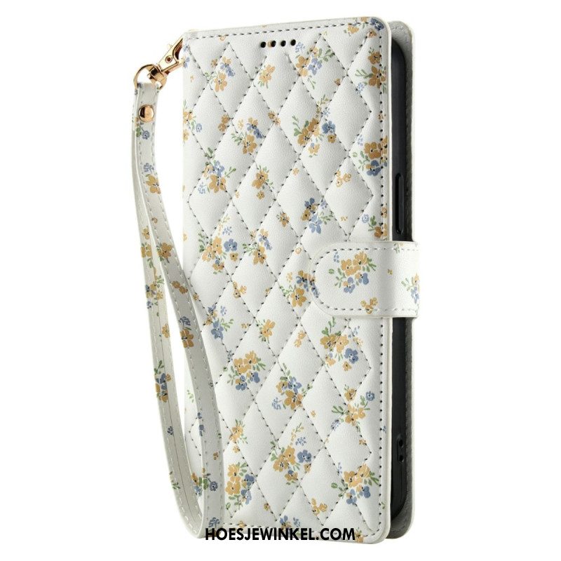 Leren Hoesje Voor Xiaomi Redmi Note 15 5g Bloemenbandje