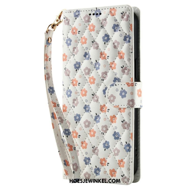 Leren Hoesje Voor Xiaomi Redmi Note 15 5g Bloemenbandje