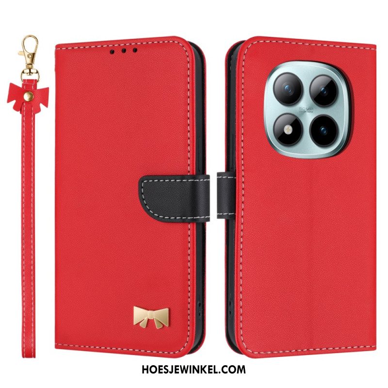 Leren Hoesje Voor Xiaomi Redmi Note 15 Pro Plus 5g Decoratieve Strik