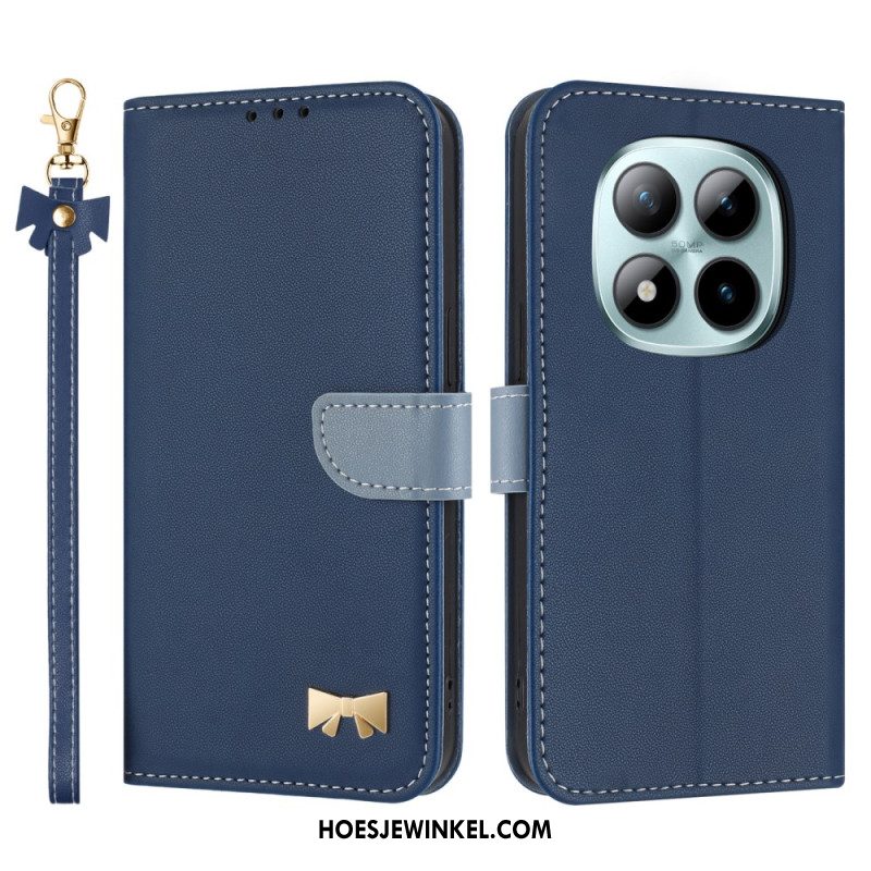 Leren Hoesje Voor Xiaomi Redmi Note 15 Pro Plus 5g Decoratieve Strik