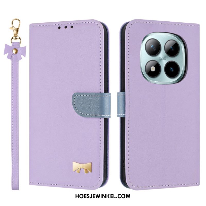 Leren Hoesje Voor Xiaomi Redmi Note 15 Pro Plus 5g Decoratieve Strik