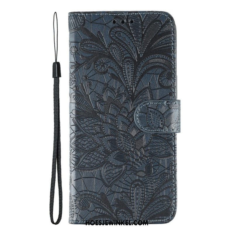 Leren Hoesje Voor Xiaomi Redmi Note 15 Pro Plus 5g Kanten Bloemenpatroon