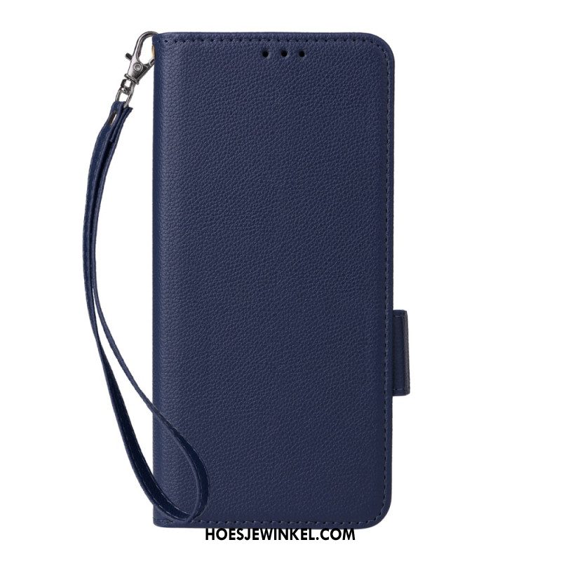 Leren Hoesje Voor Xiaomi Redmi Note 15 Pro Plus 5g Lychee Kunstleer Met Bandje