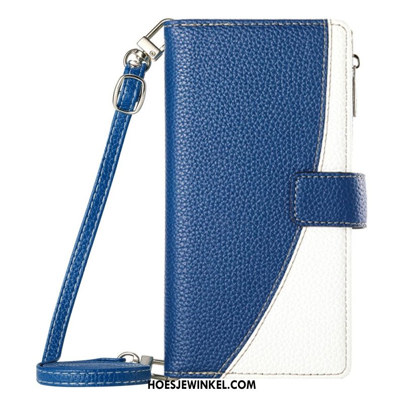 Leren Hoesje Voor Xiaomi Redmi Note 15 Pro Plus 5g Tweekleurig Met Bandjes